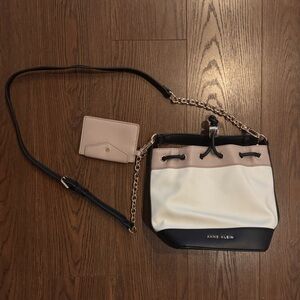 Anne Klein Convertible Bucket Bag with Removable Strap